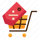 label, discount, shopping, cart, shop, sale icon