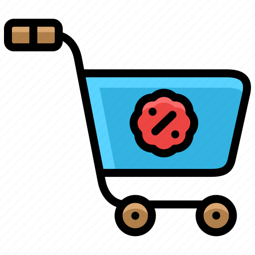 Trolley, discount, online shop, shopping, percent, black friday icon - Download on Iconfinder