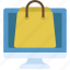 computer, shopping, bag, ecommerce 