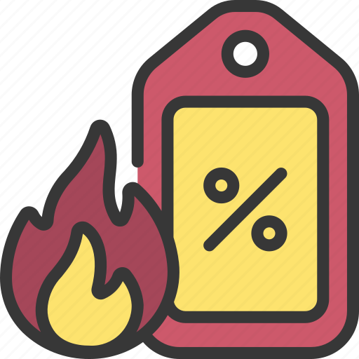 Hot, deal, fire, tag icon - Download on Iconfinder
