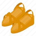 woman, leather, sandals, isometric