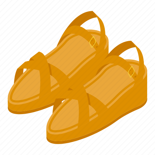 Woman, leather, sandals, isometric icon - Download on Iconfinder