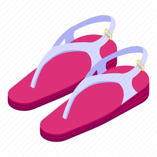 Holidays, sandals, isometric icon - Download on Iconfinder