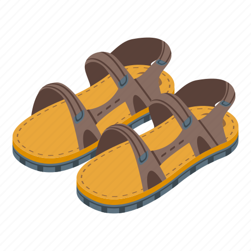 Kid, hand, made, sandals, isometric icon - Download on Iconfinder