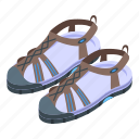 water, sandals, isometric