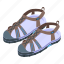 water, sandals, isometric 