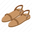 mother, leather, sandals, isometric