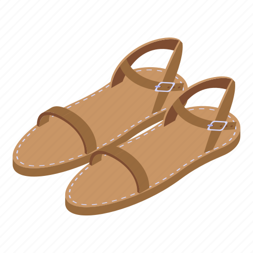 Mother, leather, sandals, isometric icon - Download on Iconfinder
