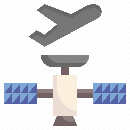 Flight, plane, airplane, satellite, connection icon - Download on Iconfinder