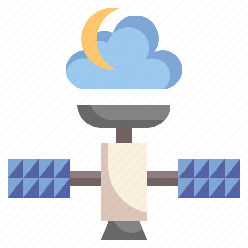 Weather, cloud, moon, satellite, connection icon - Download on Iconfinder