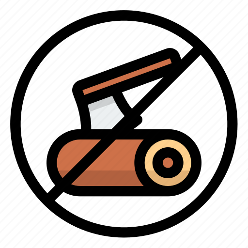 No illegal logging, woodcutting, wood, cut icon - Download on Iconfinder