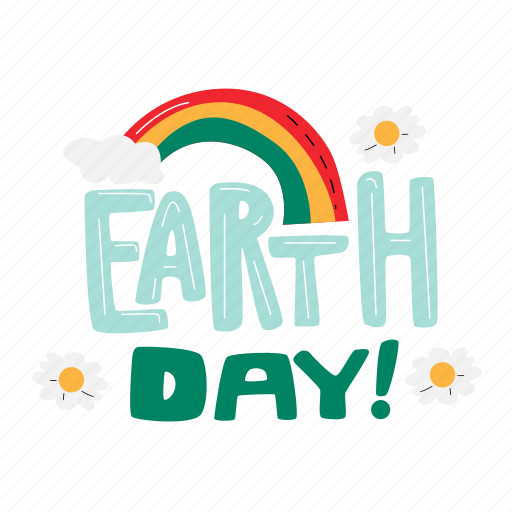 Earth day, greeting, happy earth day, rainbow, save the planet, world environment day, earth sticker - Download on Iconfinder