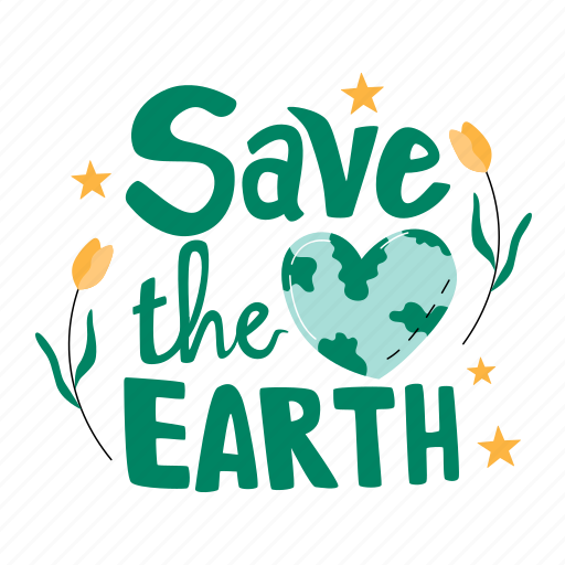 Save the earth, plant, love, heart, save the planet, earth day, world environment day sticker - Download on Iconfinder