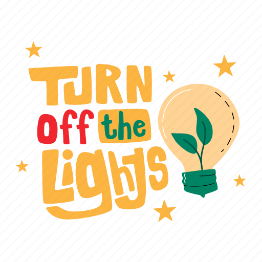 Turn off the lights, save the energy, power, lamp, save the planet, earth day, world environment day sticker - Download on Iconfinder