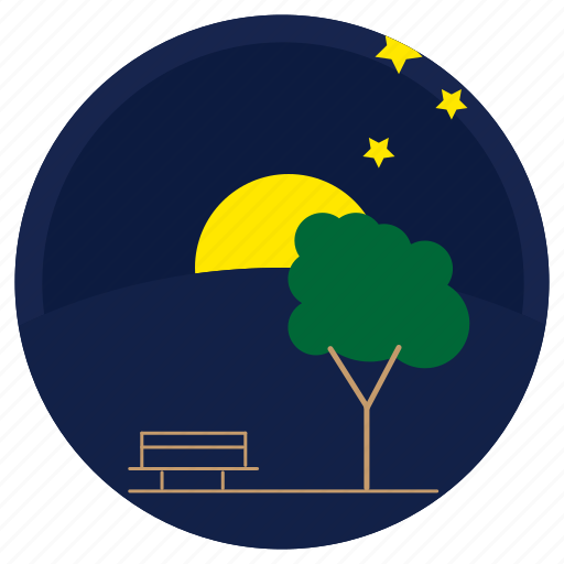 Moon, night, sky, stars, trees icon - Download on Iconfinder