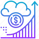 cloud, currency, graph, growth, investment, money