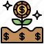 bank, business, dollar, growth, money, nature, plant 
