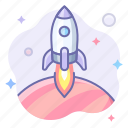 planet, rocket, space