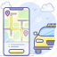 route, mobile, app, taxi 