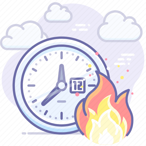 Fire, time, deadline, clock icon - Download on Iconfinder