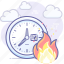fire, time, deadline, clock 
