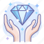 diamond, present, hands 