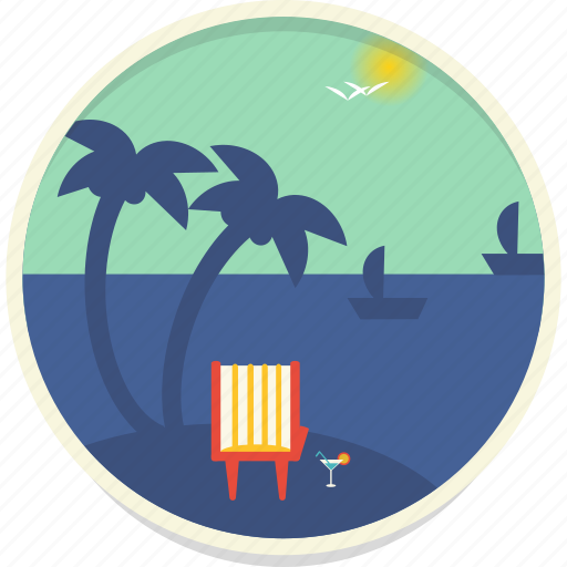 Beach, boat, vacation, summer, holiday, coconut, tree icon - Download on Iconfinder