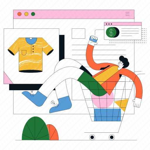 E, commerce, web, development, website, webpage, browser illustration - Download on Iconfinder