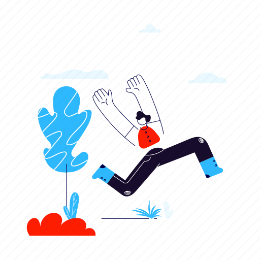 Sports, man, run, running, bench, park illustration - Download on Iconfinder