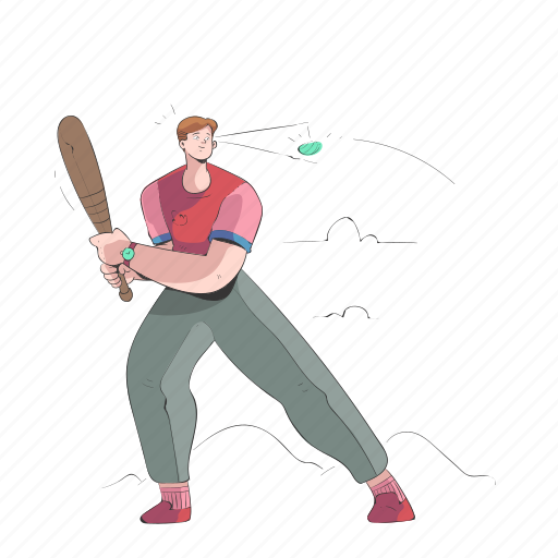 Sports, man, baseball, sport, game, bat, ball illustration - Download on Iconfinder