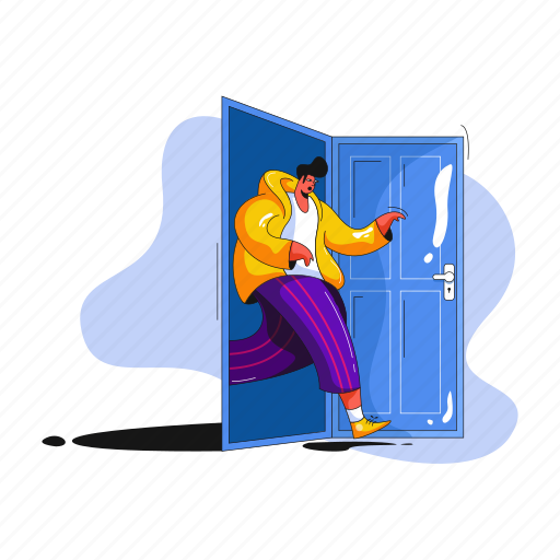 Accounts, log, out, privacy, leave, exit, man illustration - Download on Iconfinder