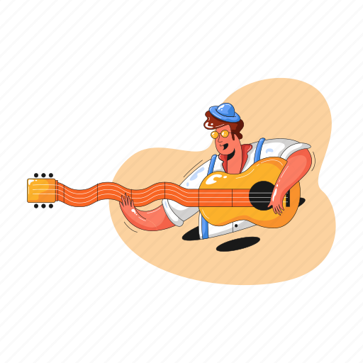 Music, musician, guitar, man, entertainment illustration - Download on Iconfinder