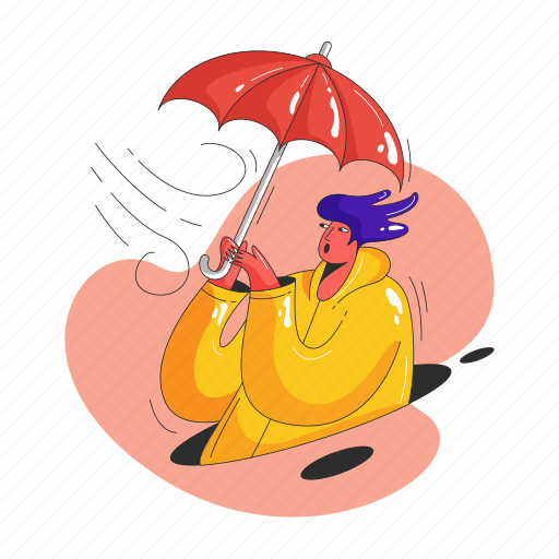 Security, weather, protection, umbrella, insurance, woman, safety illustration - Download on Iconfinder