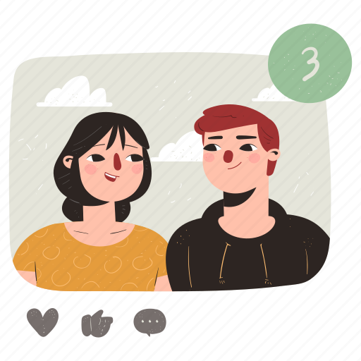 Accounts, relationships, social, media, profile, account, network illustration - Download on Iconfinder