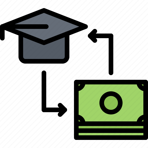 Cap, exchange, lesson, money, school, student, university icon - Download on Iconfinder