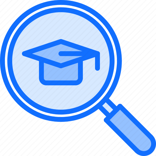 Cap, lesson, magnifier, school, search, student, university icon - Download on Iconfinder