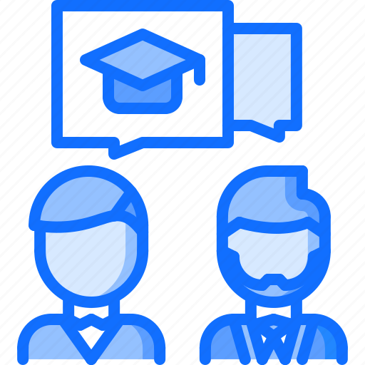 Dialogue, lesson, school, student, talk, teacher, university icon - Download on Iconfinder