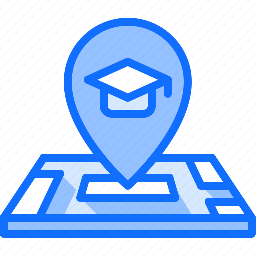 Lesson, location, map, pin, school, student, university icon - Download on Iconfinder