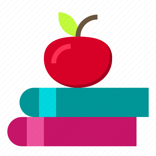 Apple, books, education, fruit, learning, school icon - Download on Iconfinder