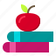 apple, books, education, fruit, learning, school 