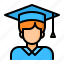 avatar, boy, graduating, male, student 