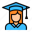 avatar, female, girl, graduating, student 