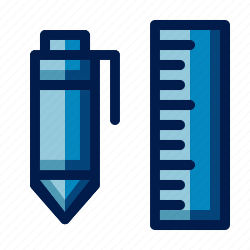 Ballpoint, education, learning, ruler, school icon - Download on Iconfinder
