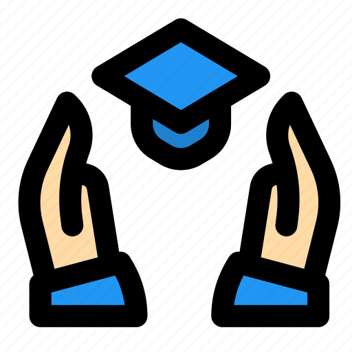 Graduation, school, studies, learn, academic, knowledge, hands icon - Download on Iconfinder