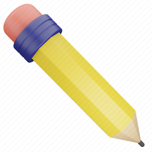 Pencil, write, education, school 3D illustration - Download on Iconfinder