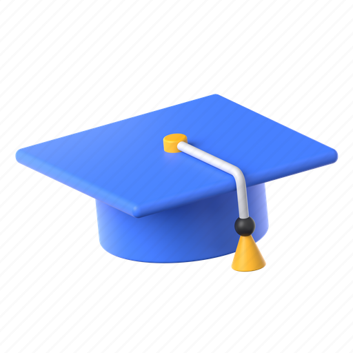 Mortarboard, graduation, student, hat, diploma, graduate, education 3D illustration - Download on Iconfinder