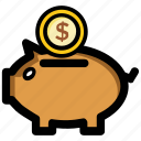 cash, dollar, money, piggy bank, savings