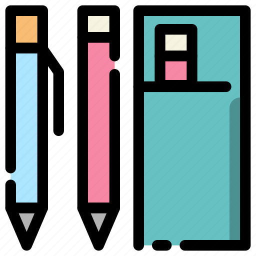 Pen, pencil, school, box icon - Download on Iconfinder