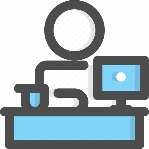 Desk, employee, man, office, teacher, work, worker icon - Download on Iconfinder