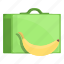 school, breakfast, banana, box 